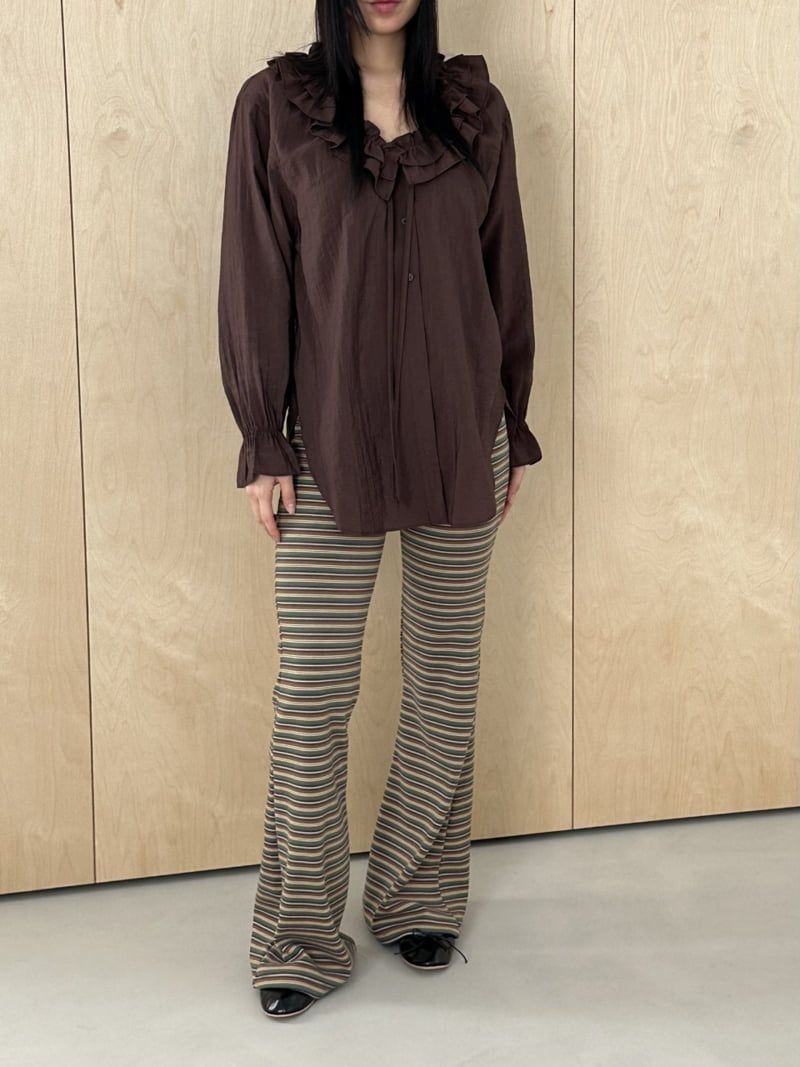Dress U - Korean Women Fashion - #womensfashion - Warm Stripe Bootcut Pants - 7