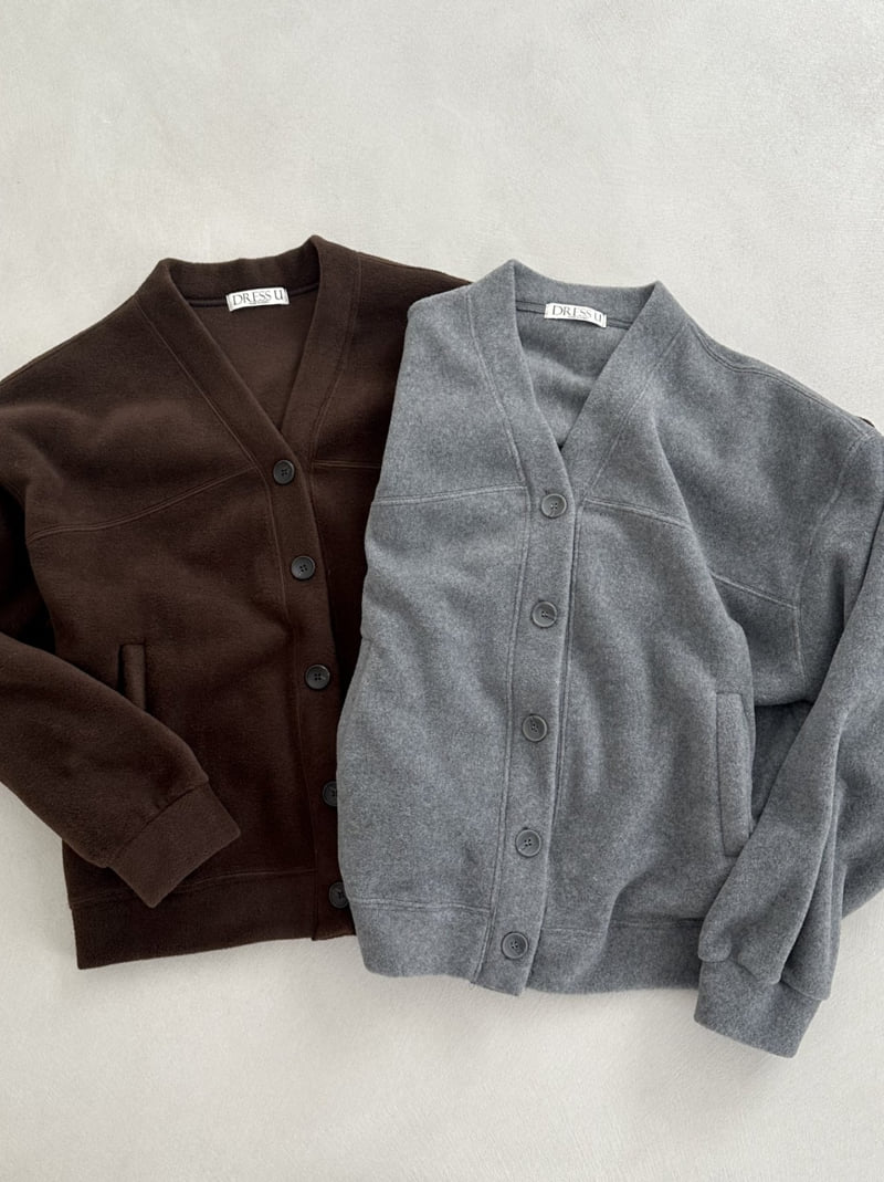 Dress U - Korean Women Fashion - #womensfashion - Fleece V Neck Cardigan - 2