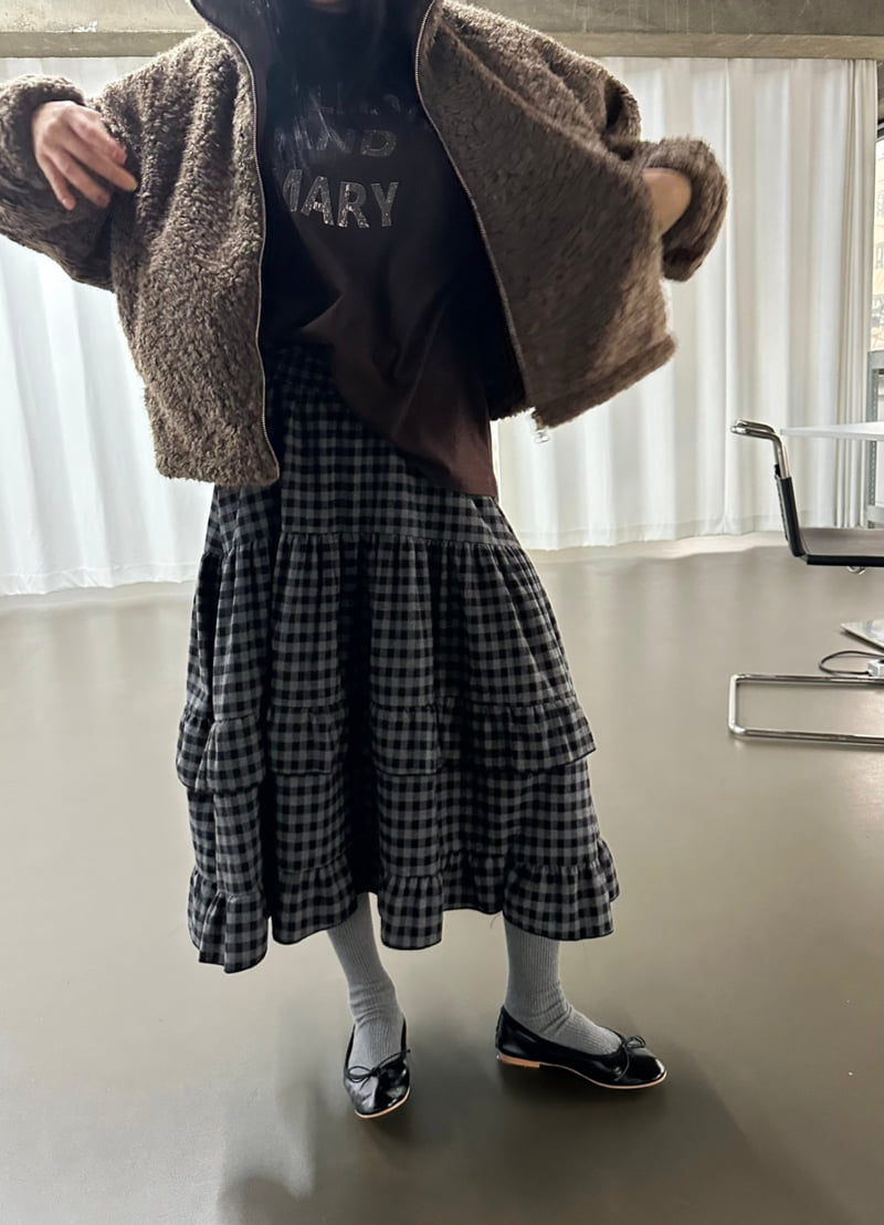 Dress U - Korean Women Fashion - #womensfashion - Check Brushed Skirt - 6