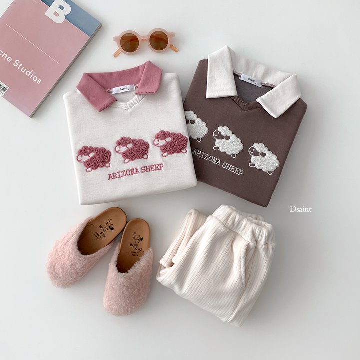 Dsaint - Korean Children Fashion - #Kfashion4kids - Collar Sheep Boucle Fleece Sweatshirt - 3