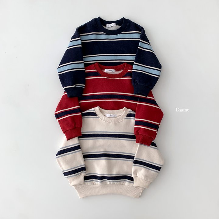 Dsaint - Korean Children Fashion - #Kfashion4kids - Stripe Double Fleece Sweatshirt - 2