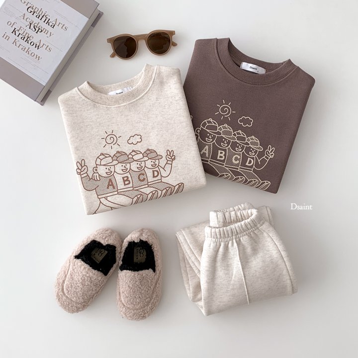 Dsaint - Korean Children Fashion - #Kfashion4kids - ABC Friends Fleece Sweatshirt - 6
