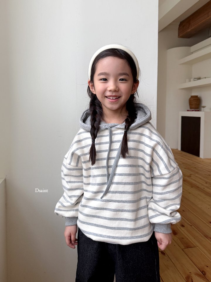 Dsaint - Korean Children Fashion - #Kfashion4kids - Stripe Fleece Hoodie - 9