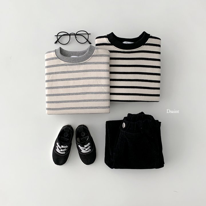 Dsaint - Korean Children Fashion - #Kfashion4kids - Stripe Fleece Sweatshirt - 8