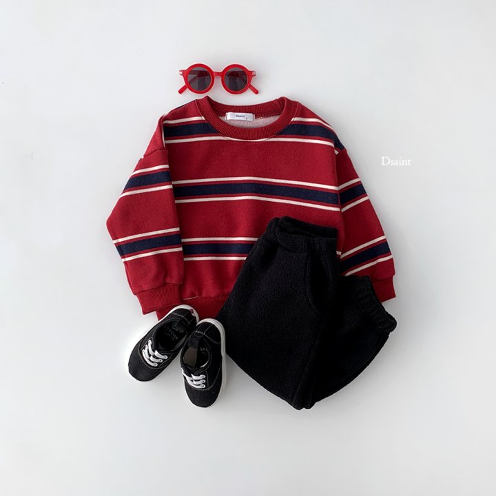 Dsaint - Korean Children Fashion - #childofig - Stripe Double Fleece Sweatshirt - 8