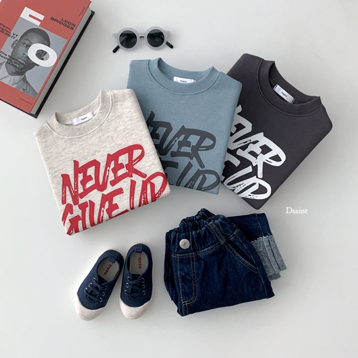Dsaint - Korean Children Fashion - #childofig - Never Give Up Fleece Sweatshirt - 6
