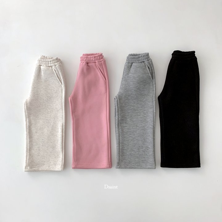 Dsaint - Korean Children Fashion - #childofig - Stylish Banding Fleece Wide Pants - 3