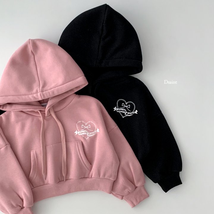 Dsaint - Korean Children Fashion - #childofig - Heart Middle Ribbon Hoodie
