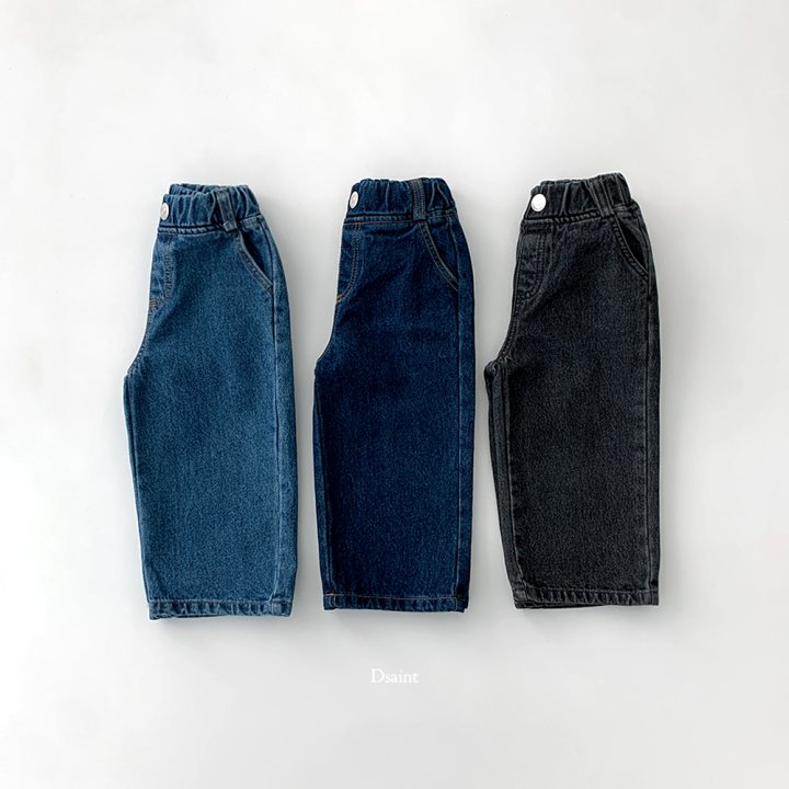 Dsaint - Korean Children Fashion - #childrensboutique - Essential Fleece Wide Denim Pants - 2