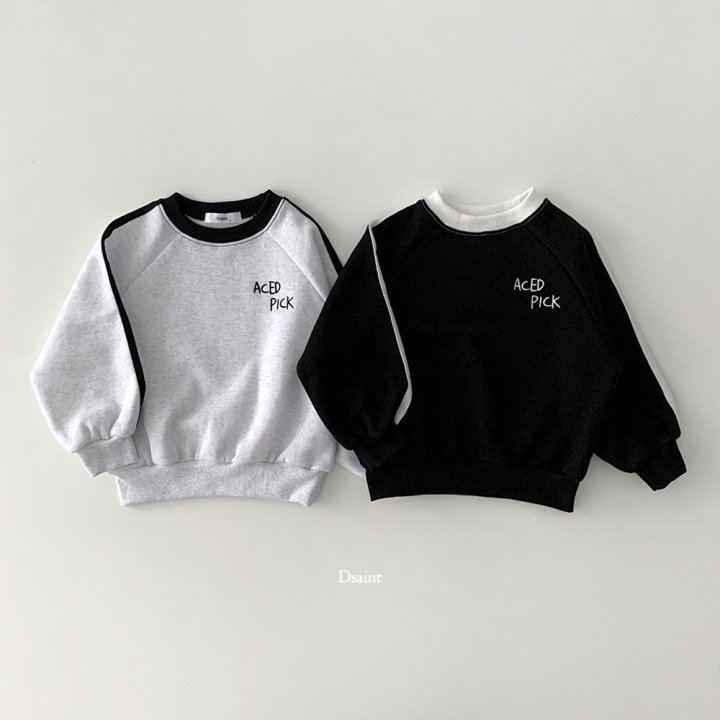 Dsaint - Korean Children Fashion - #childrensboutique - A Pick One Line Fleece Sweatshirt - 2