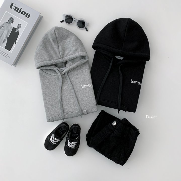 Dsaint - Korean Children Fashion - #childofig - Button Logo Fleece Hoodie - 4