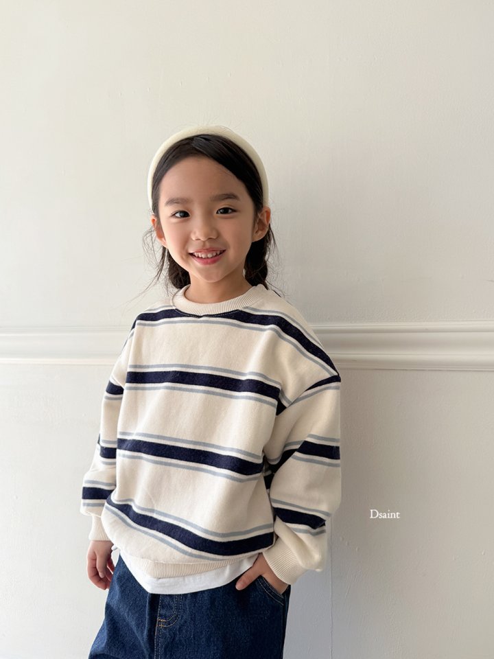 Dsaint - Korean Children Fashion - #designkidswear - Stripe Double Fleece Sweatshirt - 10