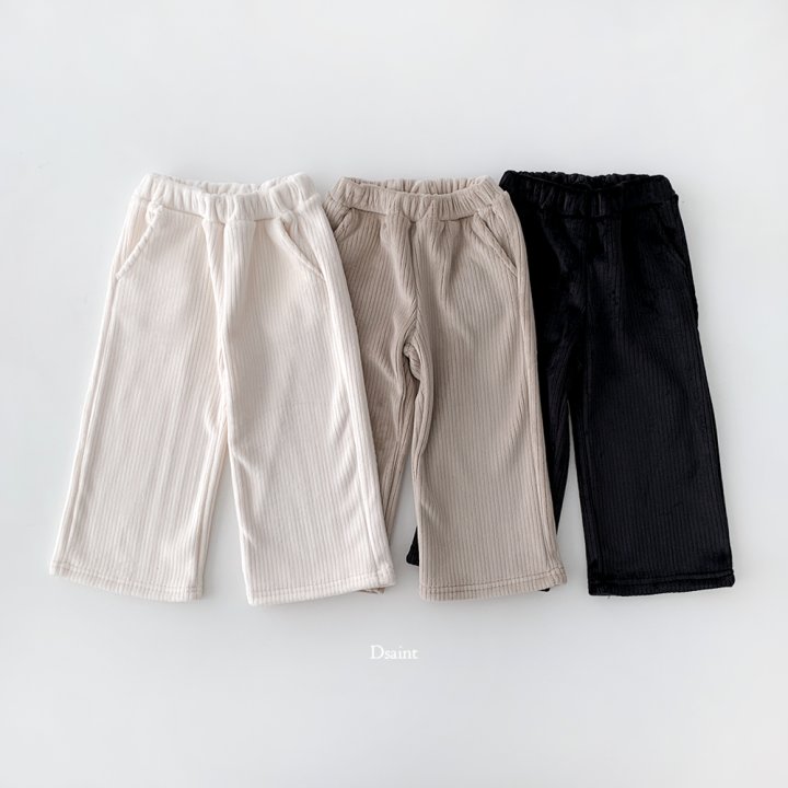 Dsaint - Korean Children Fashion - #designkidswear - Wide Ribbed Mink Pants - 3