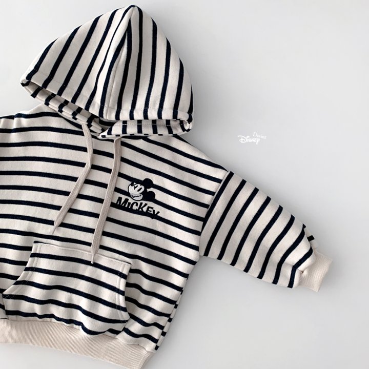 Dsaint - Korean Children Fashion - #designkidswear - Mix Stripe M Fleece Hoodie