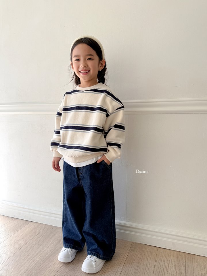 Dsaint - Korean Children Fashion - #discoveringself - Stripe Double Fleece Sweatshirt - 11