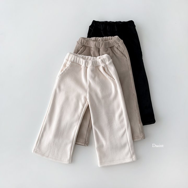 Dsaint - Korean Children Fashion - #designkidswear - Wide Ribbed Mink Pants - 4