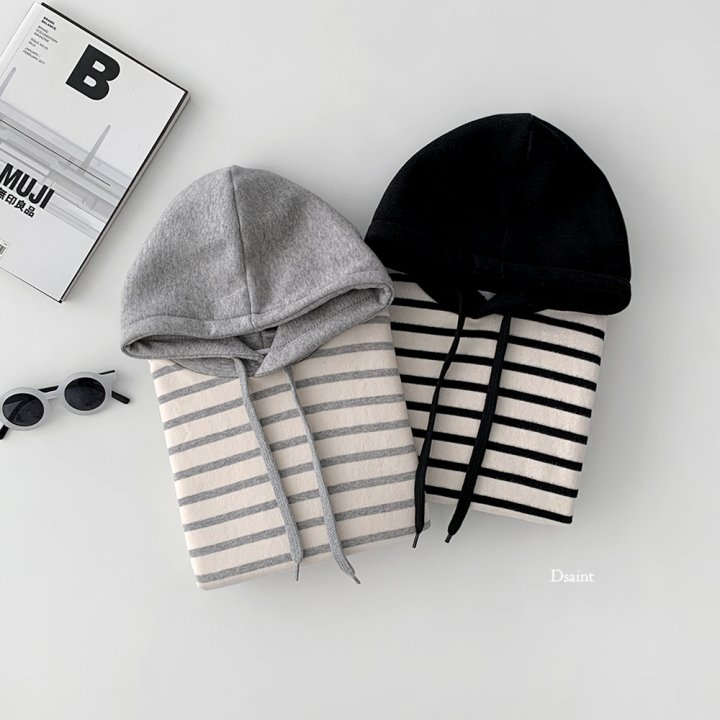 Dsaint - Korean Children Fashion - #designkidswear - Stripe Fleece Hoodie - 4