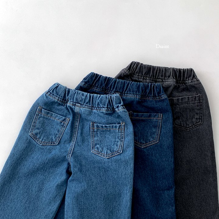 Dsaint - Korean Children Fashion - #fashionkids - Essential Fleece Wide Denim Pants - 5
