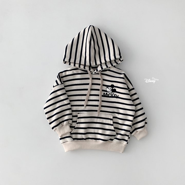 Dsaint - Korean Children Fashion - #fashionkids - Mix Stripe M Fleece Hoodie - 3
