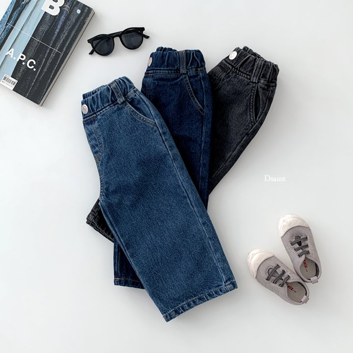 Dsaint - Korean Children Fashion - #kidsshorts - Essential Fleece Wide Denim Pants - 6