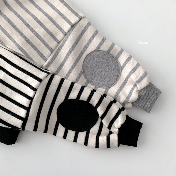 Dsaint - Korean Children Fashion - #kidsshorts - Stripe Fleece Sweatshirt - 5