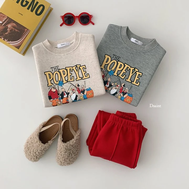 Dsaint - Korean Children Fashion - #kidsstore - Fishkin Popeye Fleece Sweatshirt - 5