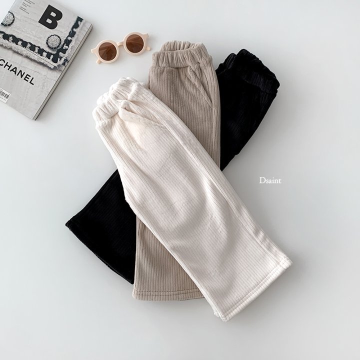 Dsaint - Korean Children Fashion - #kidsstore - Wide Ribbed Mink Pants - 7