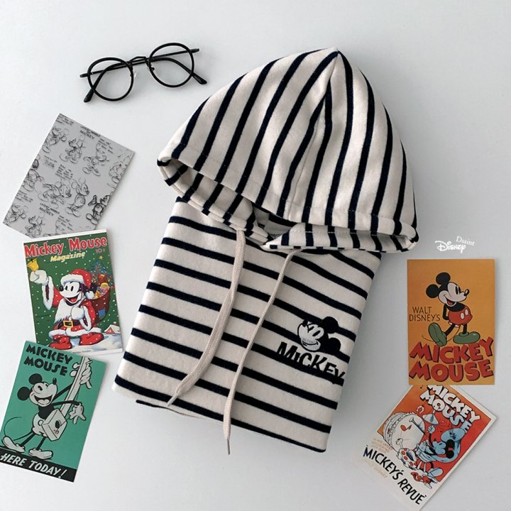 Dsaint - Korean Children Fashion - #kidsstore - Mix Stripe M Fleece Hoodie - 5