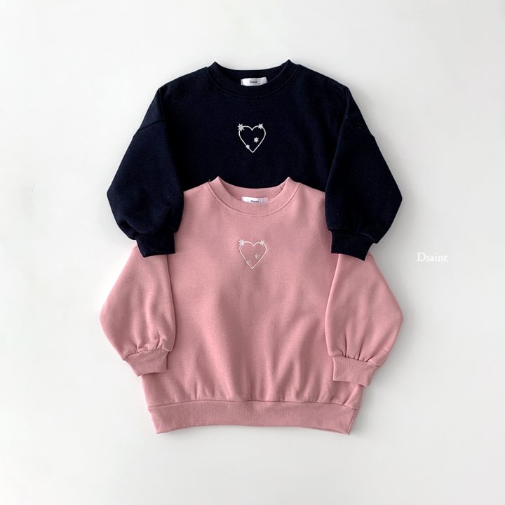Dsaint - Korean Children Fashion - #kidzfashiontrend - Star Heart Long Fleece Sweatshirt