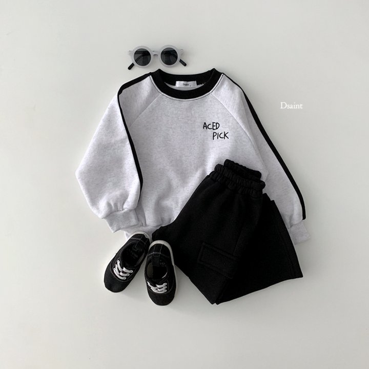 Dsaint - Korean Children Fashion - #kidzfashiontrend - A Pick One Line Fleece Sweatshirt - 8