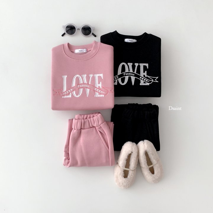 Dsaint - Korean Children Fashion - #kidzfashiontrend - Love Wide Fleece Set - 7