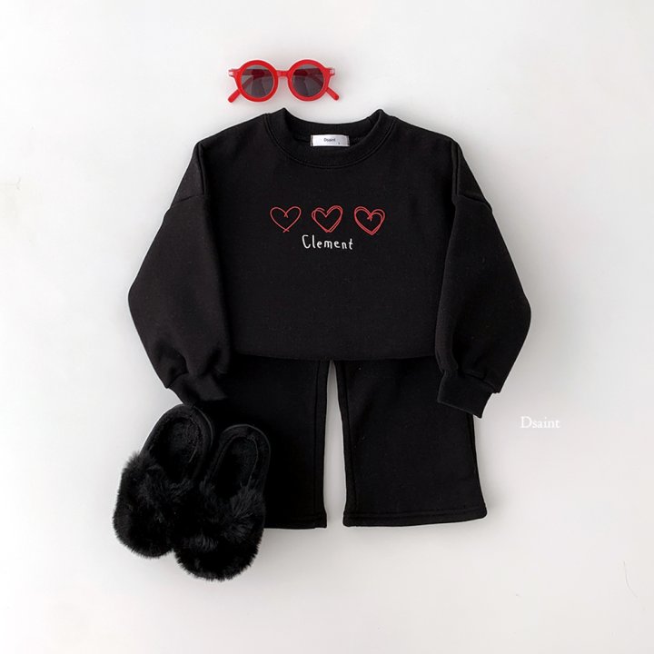 Dsaint - Korean Children Fashion - #kidzfashiontrend - 3 Heart Wide Fleece Set - 7