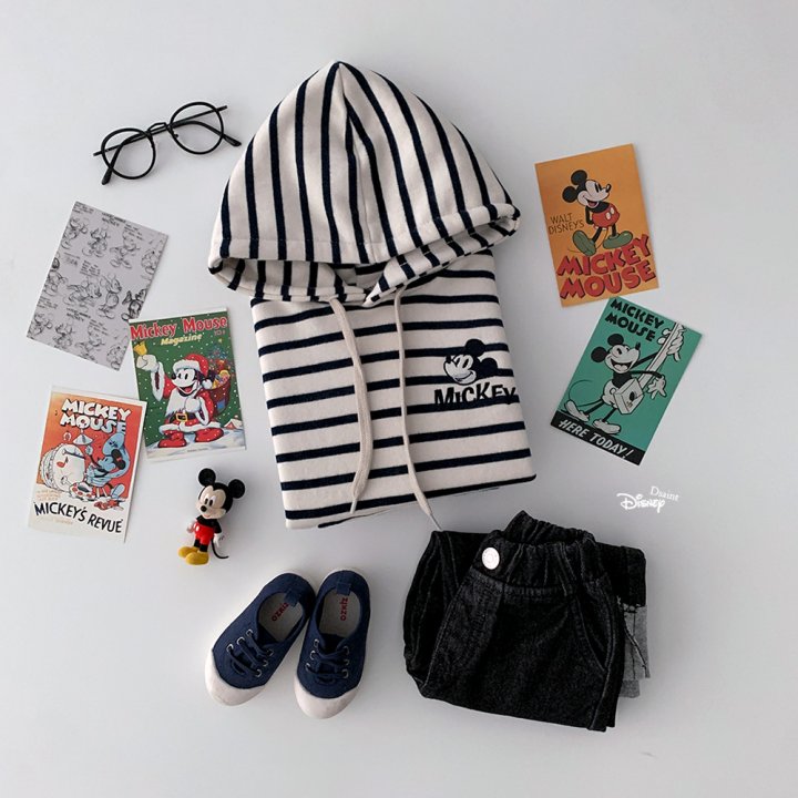 Dsaint - Korean Children Fashion - #kidzfashiontrend - Mix Stripe M Fleece Hoodie - 6