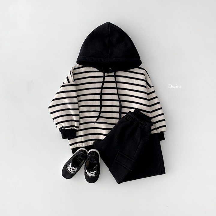 Dsaint - Korean Children Fashion - #kidzfashiontrend - Stripe Fleece Hoodie - 8
