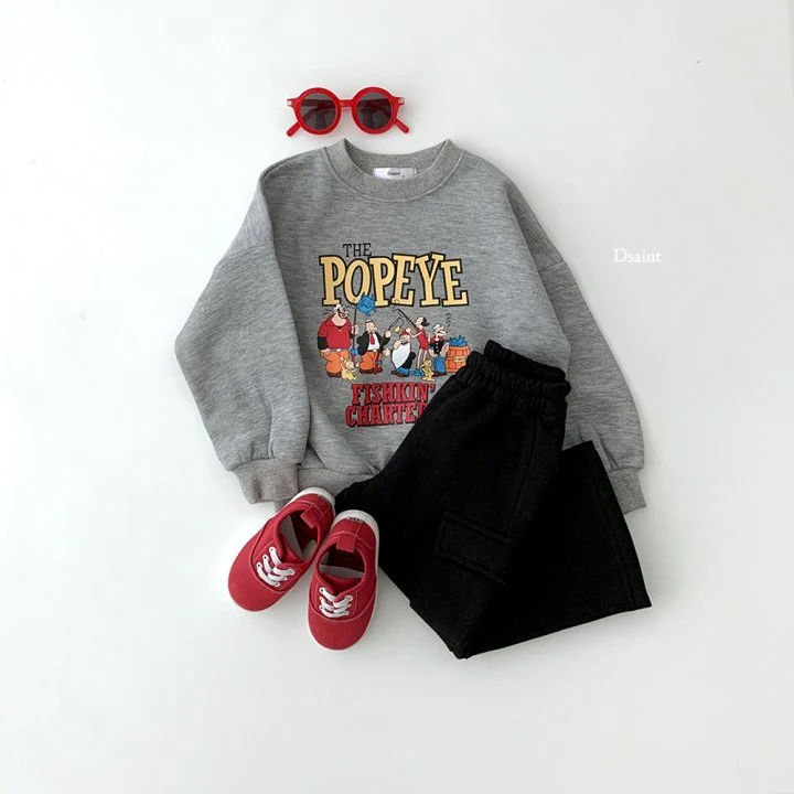Dsaint - Korean Children Fashion - #littlefashionista - Fishkin Popeye Fleece Sweatshirt - 8