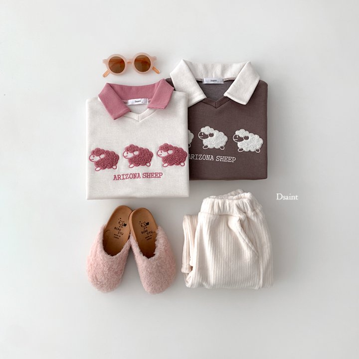 Dsaint - Korean Children Fashion - #Kfashion4kids - Collar Sheep Boucle Fleece Sweatshirt - 4