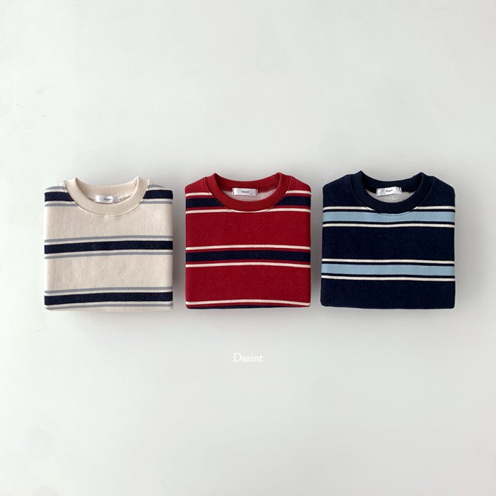 Dsaint - Korean Children Fashion - #littlefashionista - Stripe Double Fleece Sweatshirt - 3