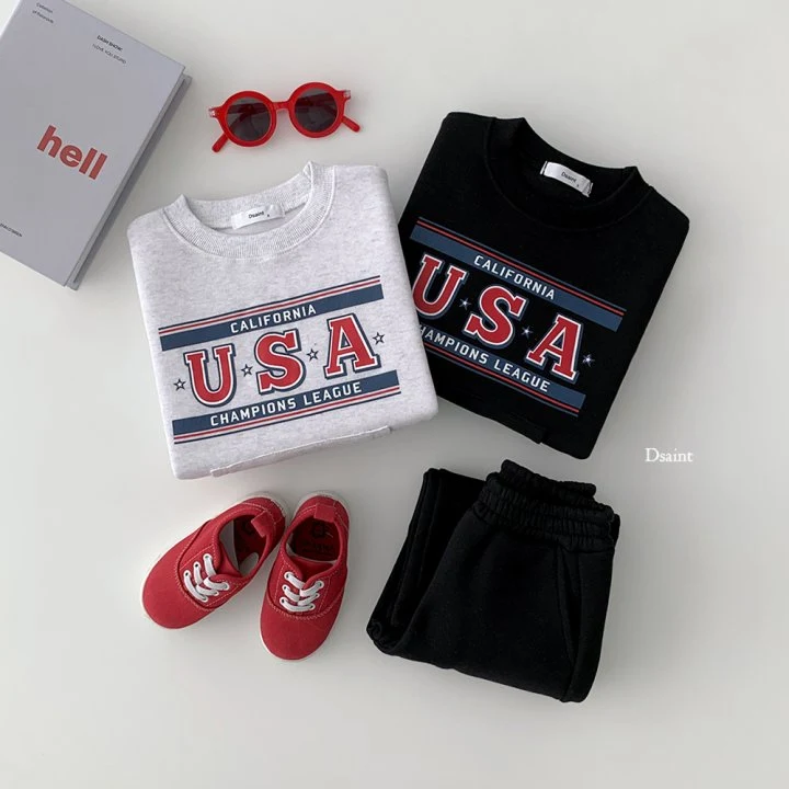 Dsaint - Korean Children Fashion - #littlefashionista - USA Kangaroo Fleece Sweatshirt - 6