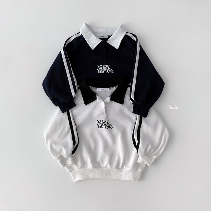 Dsaint - Korean Children Fashion - #littlefashionista - Double Line Collar Black Button Fleece Sweatshirt - 2
