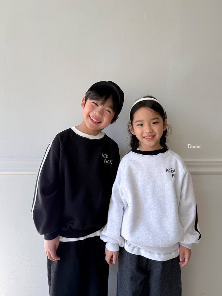 Dsaint - Korean Children Fashion - #littlefashionista - A Pick One Line Fleece Sweatshirt - 10