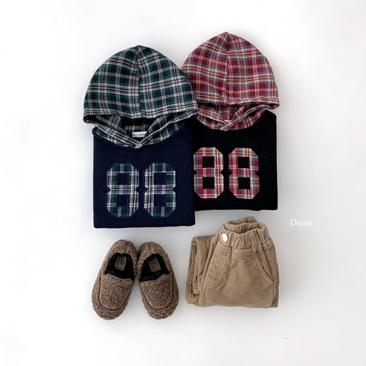 Dsaint - Korean Children Fashion - #Kfashion4kids - 88 Check Hoodie - 4