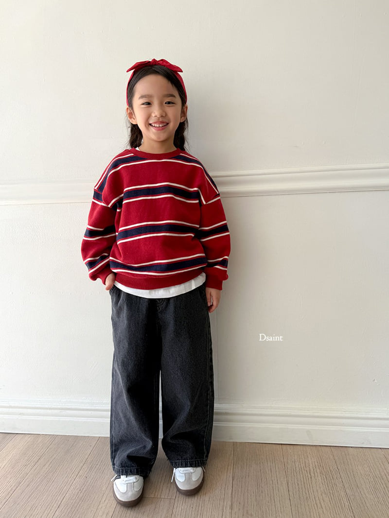 Dsaint - Korean Children Fashion - #magicofchildhood - Essential Fleece Wide Denim Pants - 11