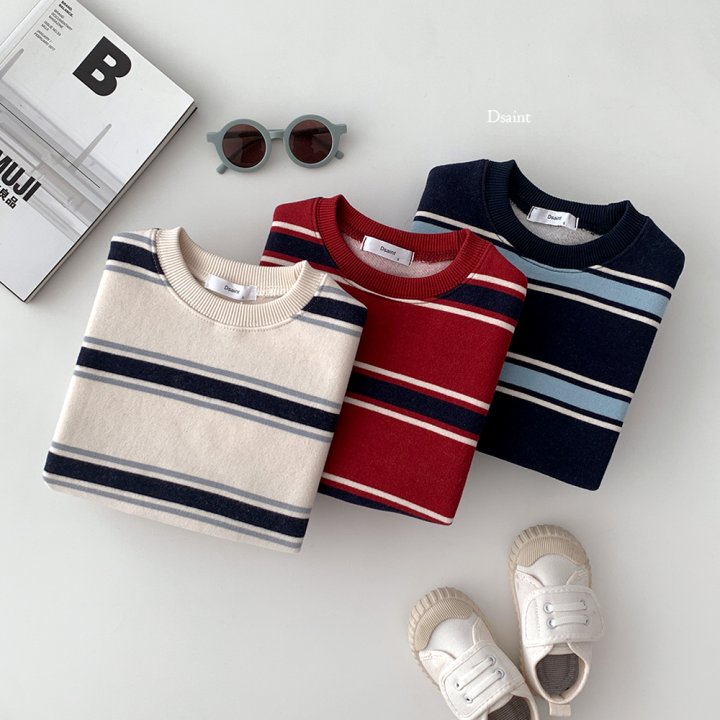 Dsaint - Korean Children Fashion - #littlefashionista - Stripe Double Fleece Sweatshirt - 4