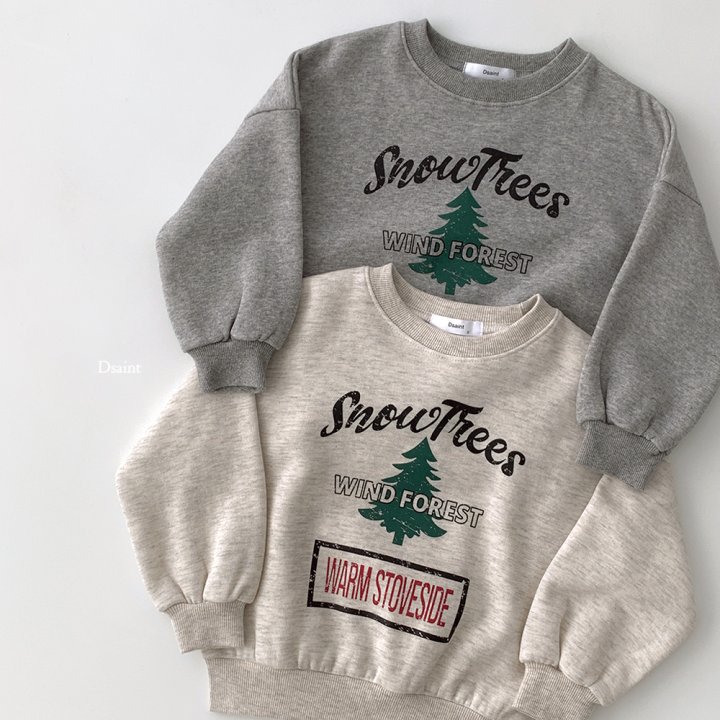 Dsaint - Korean Children Fashion - #magicofchildhood - Snow Tree Fleece Sweatshirt - 3
