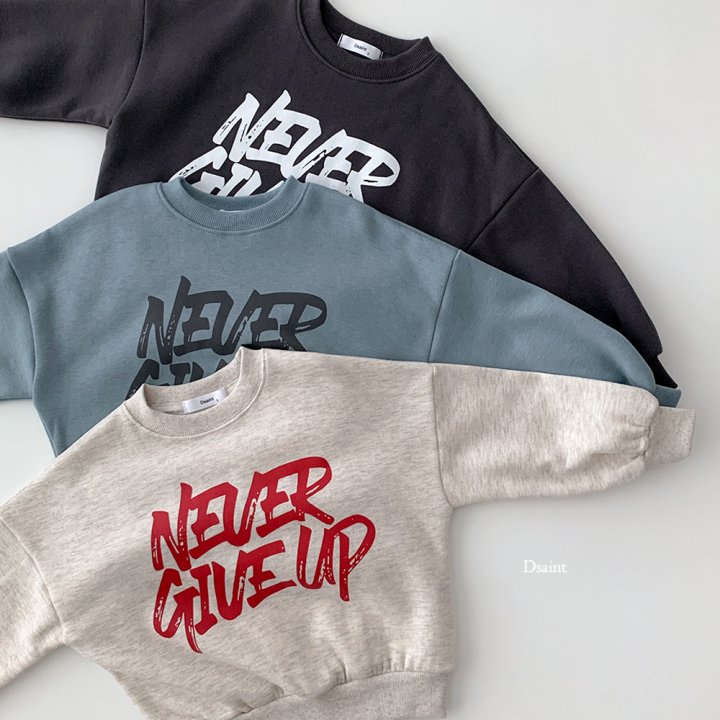 Dsaint - Korean Children Fashion - #magicofchildhood - Never Give Up Fleece Sweatshirt - 2