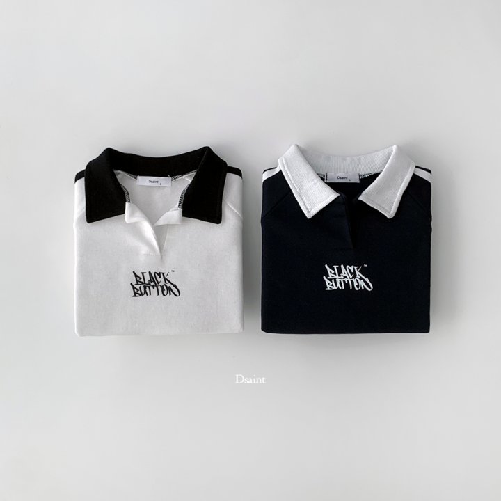 Dsaint - Korean Children Fashion - #magicofchildhood - Double Line Collar Black Button Fleece Sweatshirt - 3