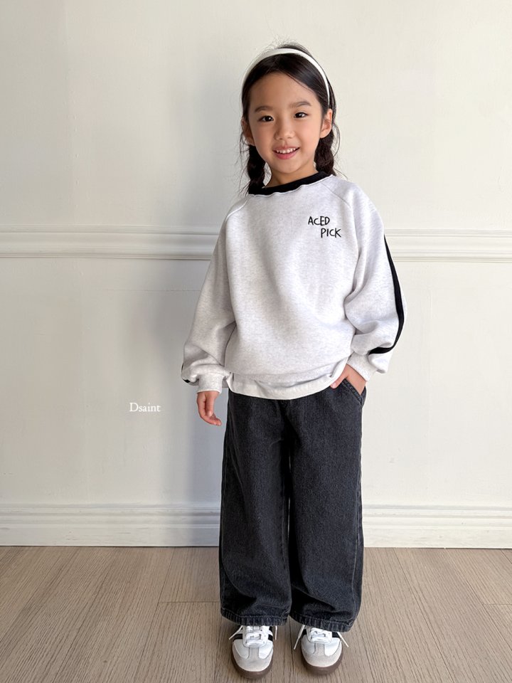 Dsaint - Korean Children Fashion - #magicofchildhood - A Pick One Line Fleece Sweatshirt - 11