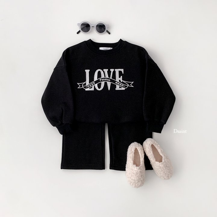 Dsaint - Korean Children Fashion - #magicofchildhood - Love Wide Fleece Set - 10