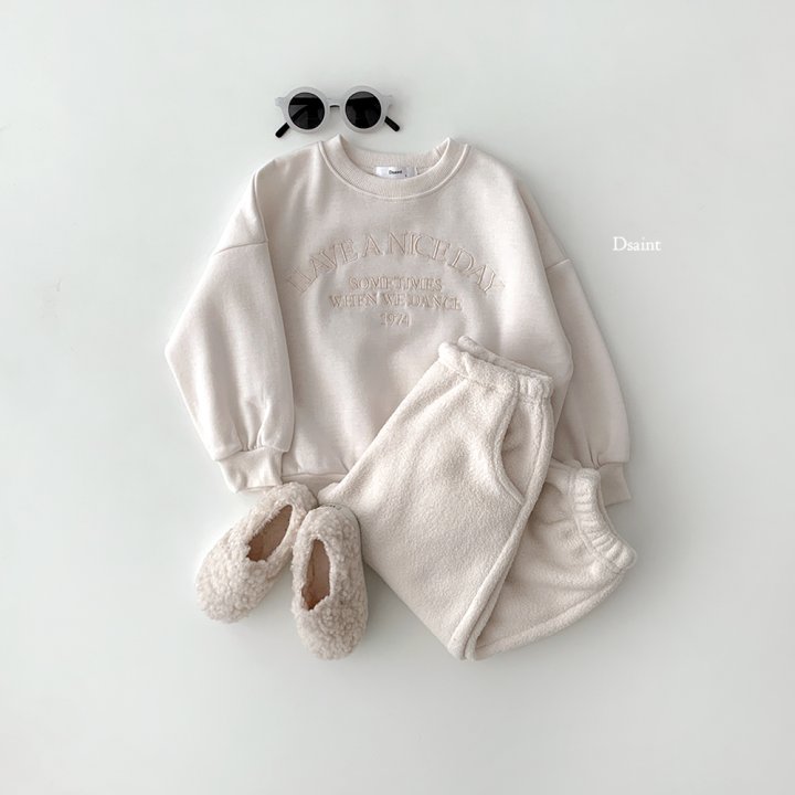 Dsaint - Korean Children Fashion - #magicofchildhood - Have Nice Day Fleece Sweatshirt - 6