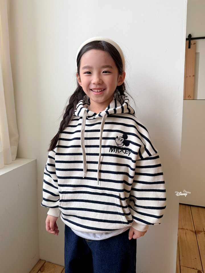 Dsaint - Korean Children Fashion - #magicofchildhood - Mix Stripe M Fleece Hoodie - 9